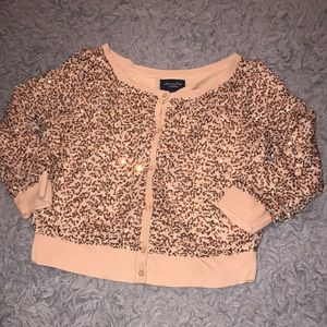 American Eagle Cropped Gold Sequin Sweater